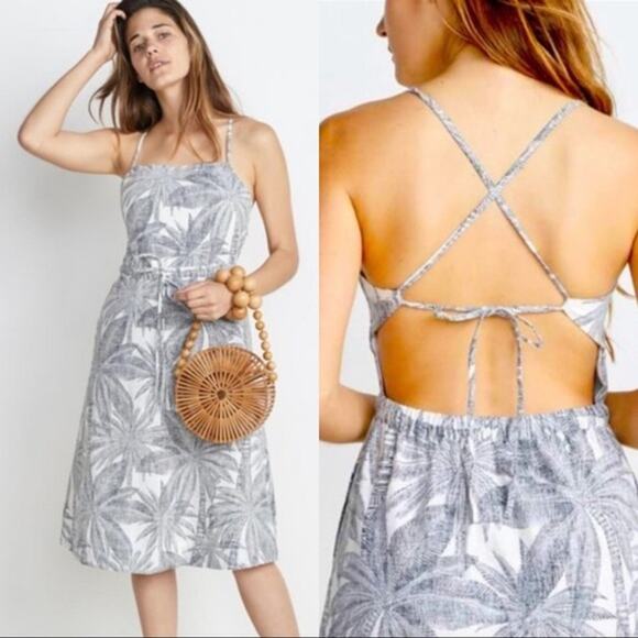 Marine Layer | Linen Lily Dress in Geo Palm Print Size Small Tropical - Picture 1 of 13